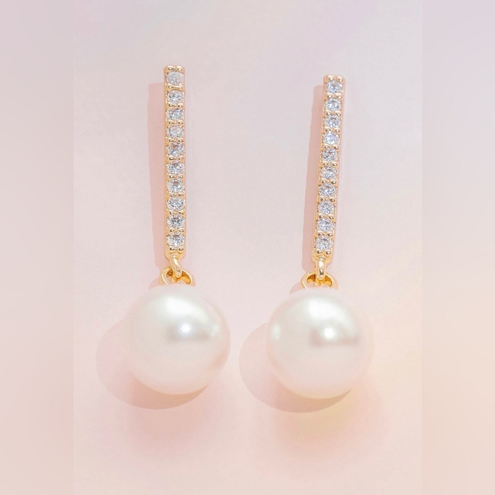 Birdy Grey Mercer Earrings, Pearl Drop, NWT